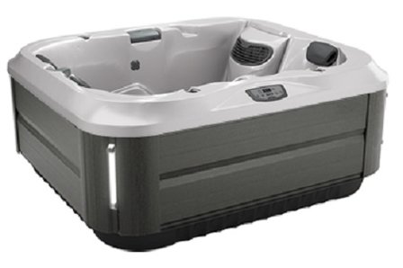 Compacte jacuzzi met donkere ombouw