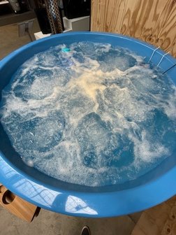 Jets en bubbels in grote hottub