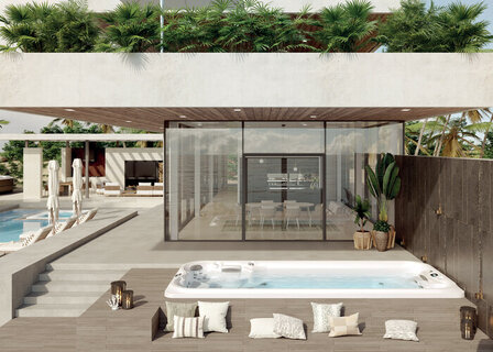 Zwemspa in de tuin