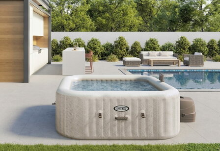 Intex Bubble Massage Chevron Deluxe - 4 persoons | Opblaasbare spa met appbediening