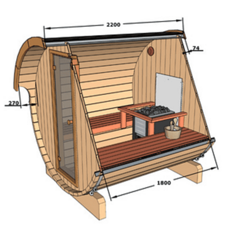 Afmetingen kleine barrelsauna