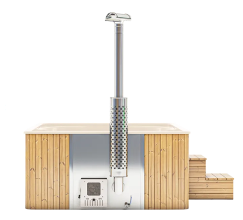 Woodlux Luna - vierkante hottub met ligpositie