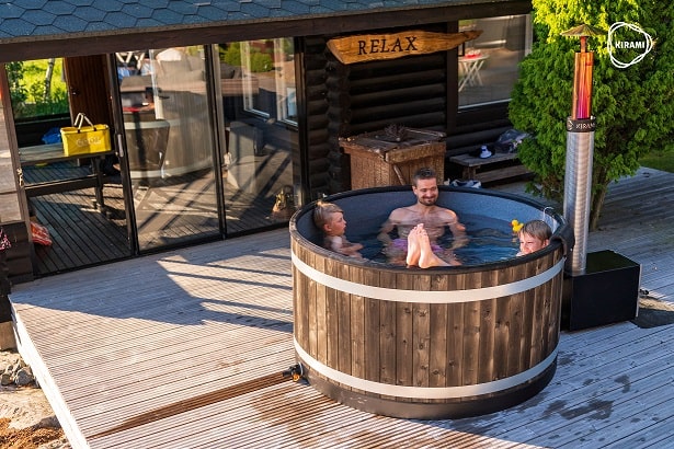 gezantschap partner Knikken Goedkope hottub met externe kachel. Kirami Chill