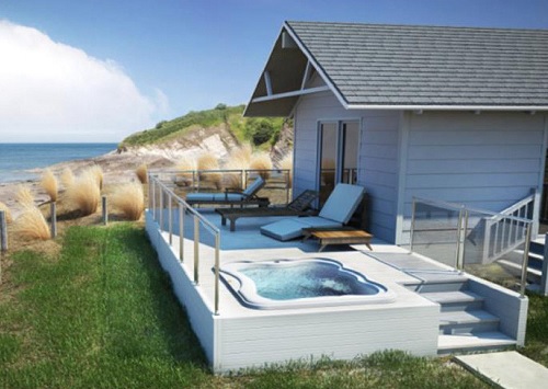 Jacuzzi bij strandhuisje