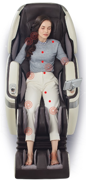 Shiatsu massagestoel in gebruik